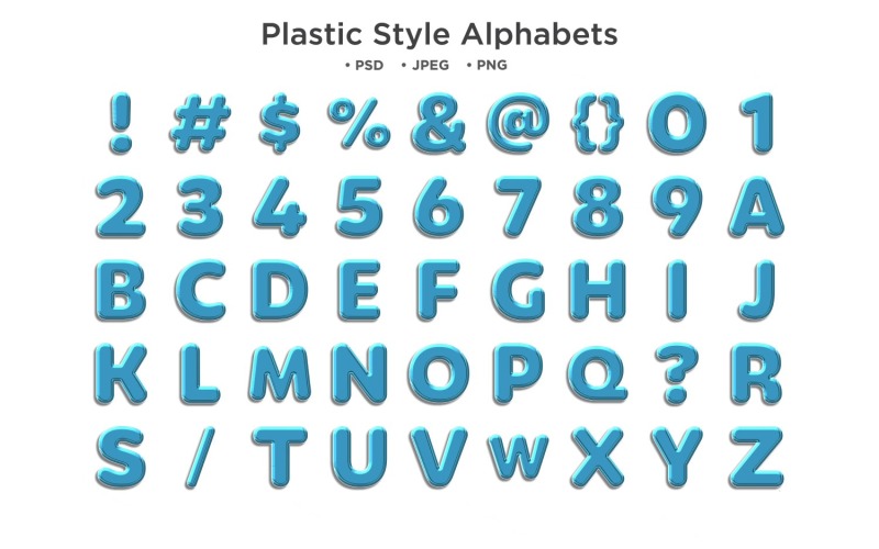 Alfabeto de estilo plástico, tipografía Abc