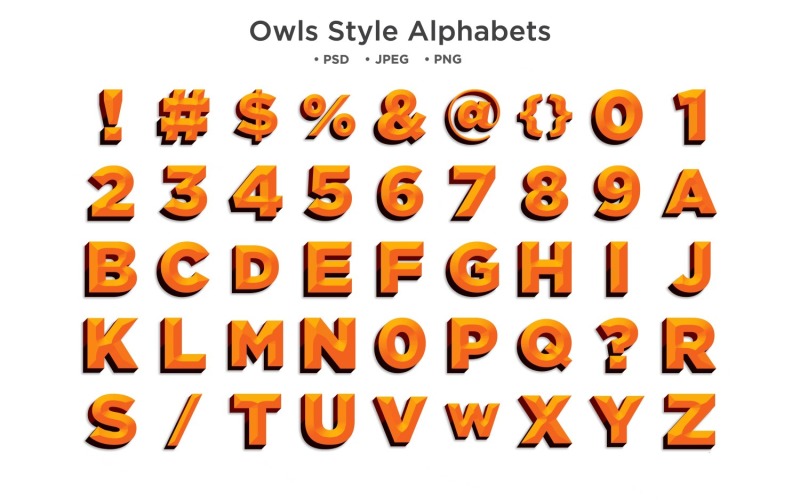 Alfabeto stile gufi, tipografia Abc