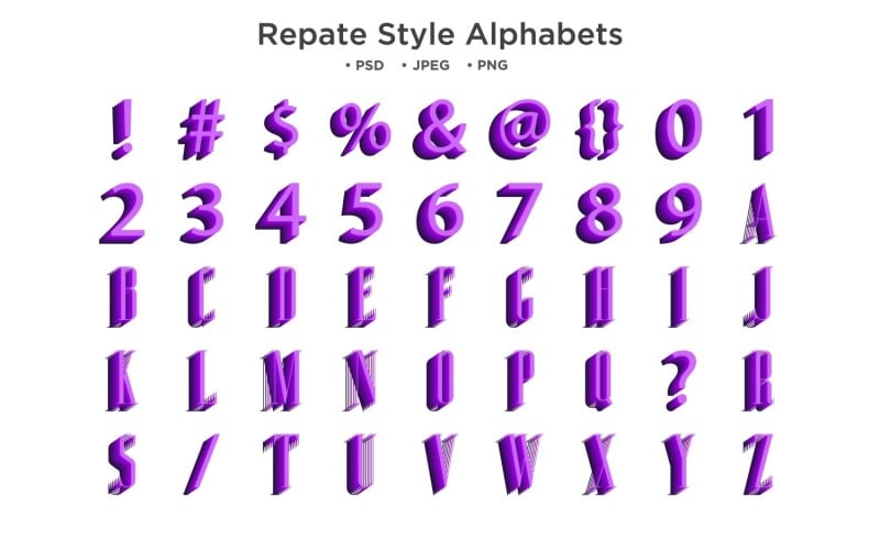 Алфавит стиля Repate, типография Abc