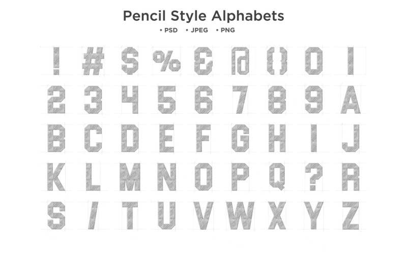 Alphabet de style crayon, typographie abc