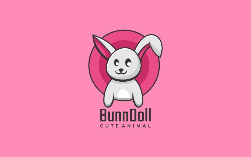 Bunny Doll Logotipo de la mascota simple
