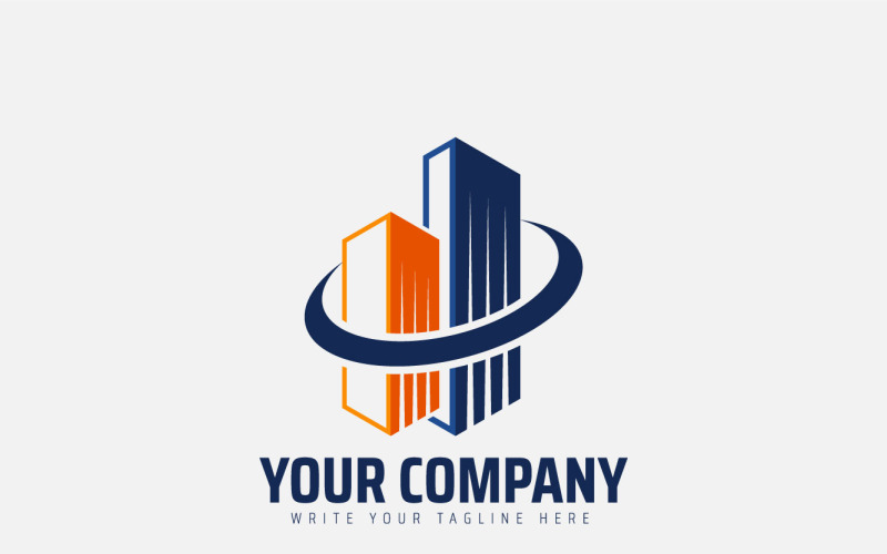 Immobilien-Logo-Design mit Gebäude