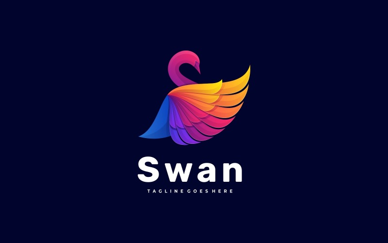Kleurrijke logo-stijl met zwaanverloop