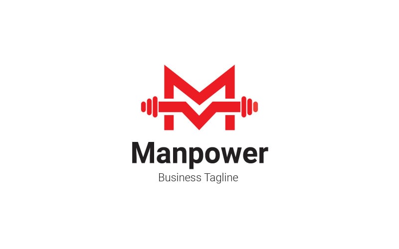 Modèle de conception de logo de main-d'œuvre lettre M