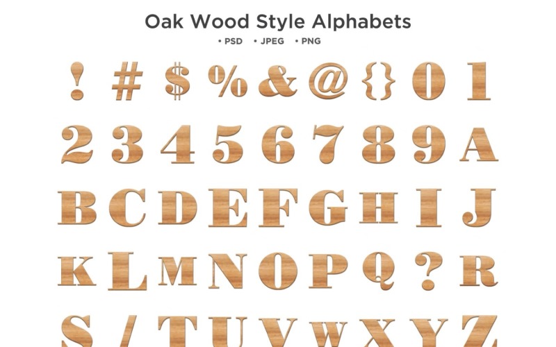 Oak Wood Style Alphabet, Abc Typography