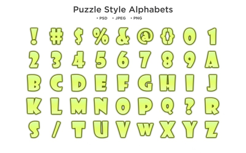 Pusselstil alfabetet, Abc typografi