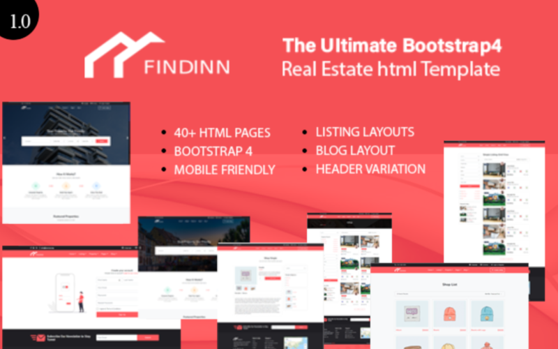 FindInn - šablona HTML pro výpis nemovitostí a nemovitostí