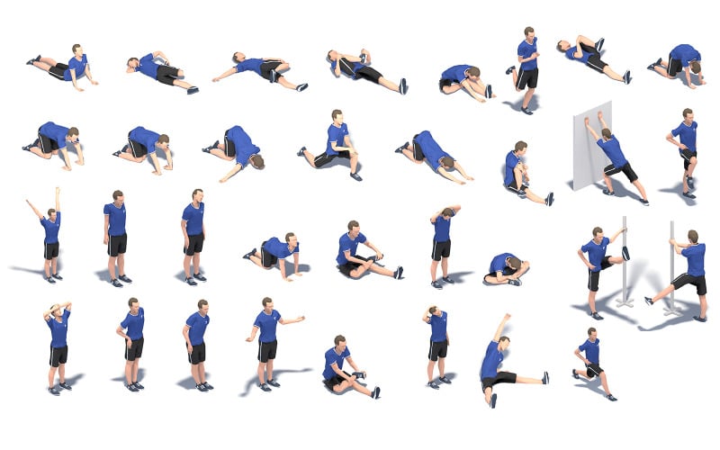 32 Stretch Animation 3d Model Bundle