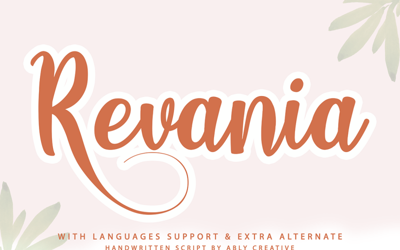 Revania 字体书法和字体脚本现代
