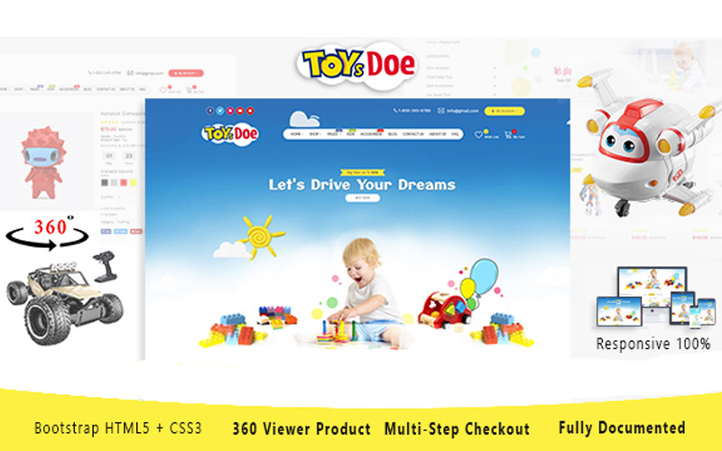 ToysDoe - Çocuk Oyuncakları Mağazası Duyarlı HTML Şablonu