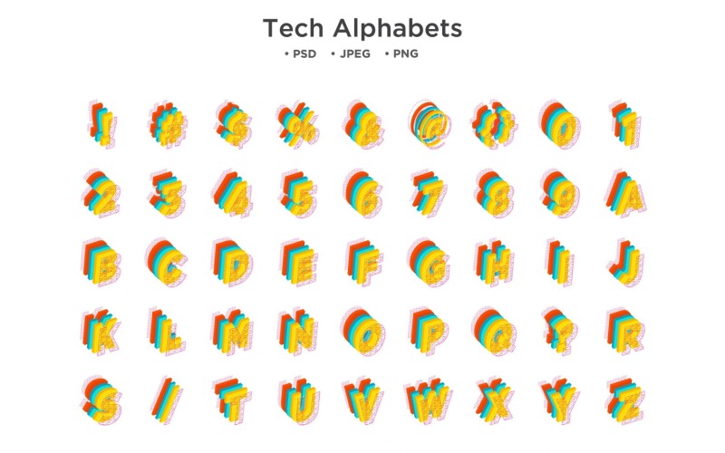 Alfabet Tech Style, Typografia Abc