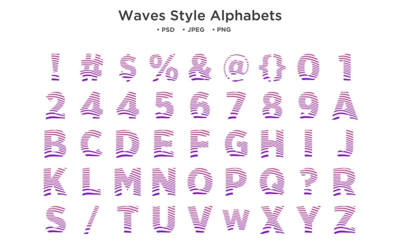 Alfabeto de estilo de ondas, tipografía Abc