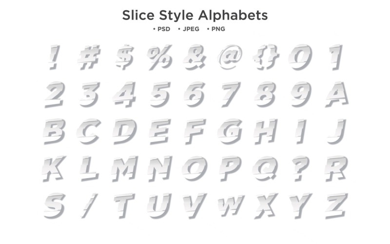 Alfabeto de estilo Slice, tipografía Abc