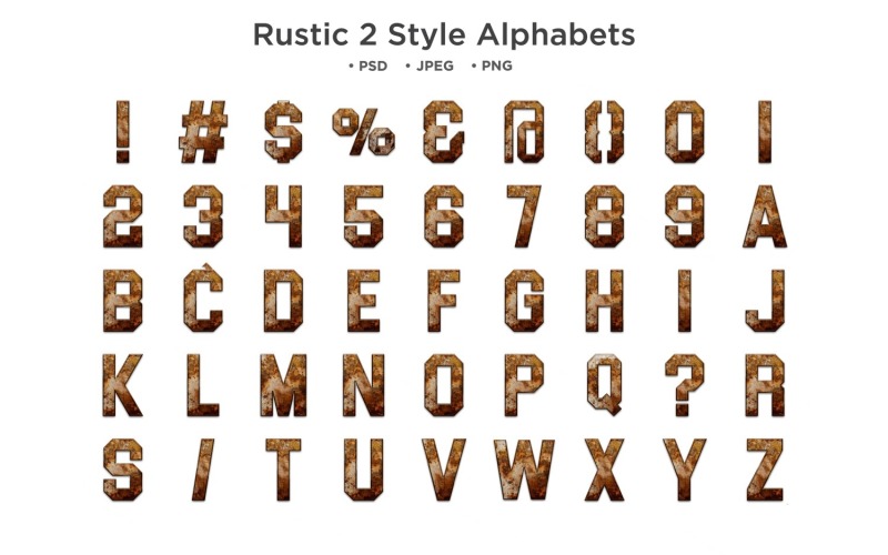 Alfabeto stile rustico 2, tipografia Abc