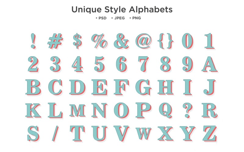 Alfabeto stile unico, tipografia Abc