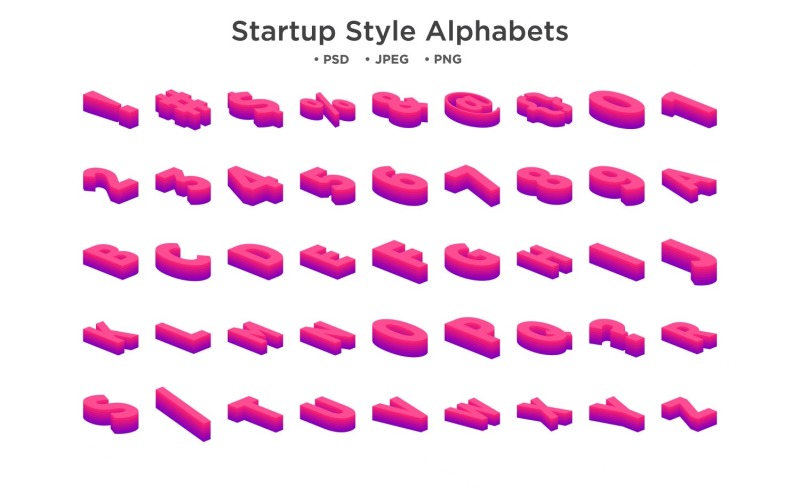 Alphabet im Startup-Stil, ABC-Typografie