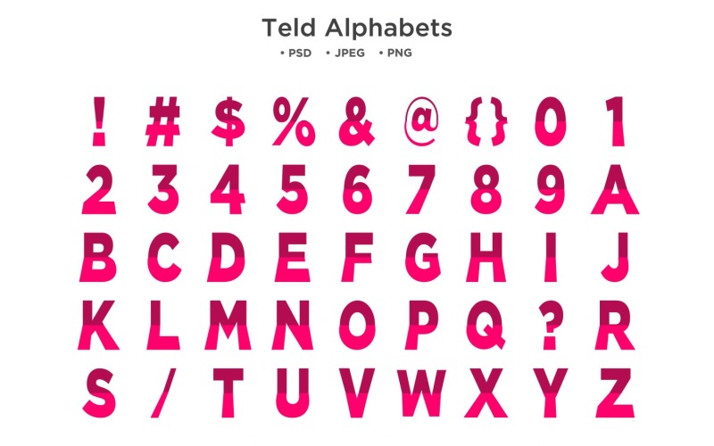 Alphabet im Teld-Stil, ABC-Typografie
