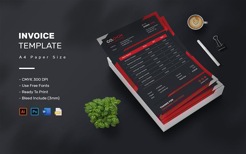 Godign - šablona faktury