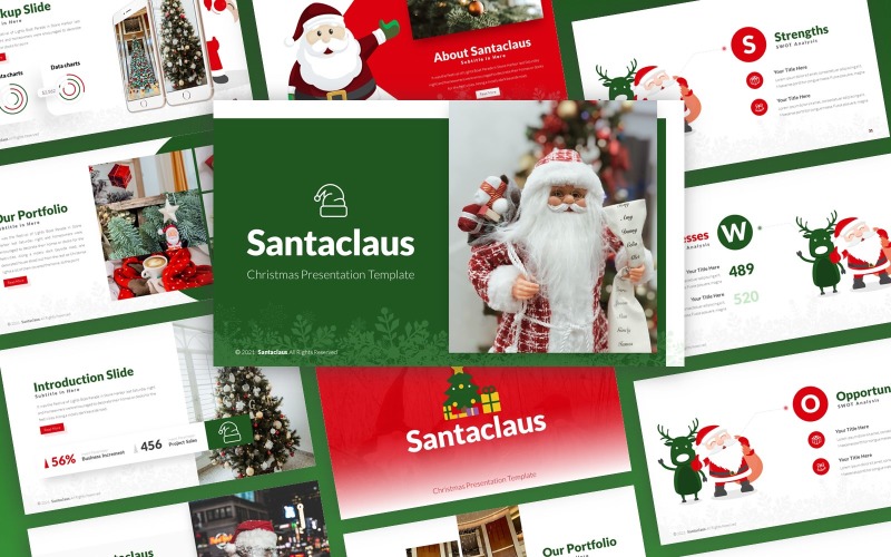 Santaclaus - vánoční víceúčelová šablona PowerPoint