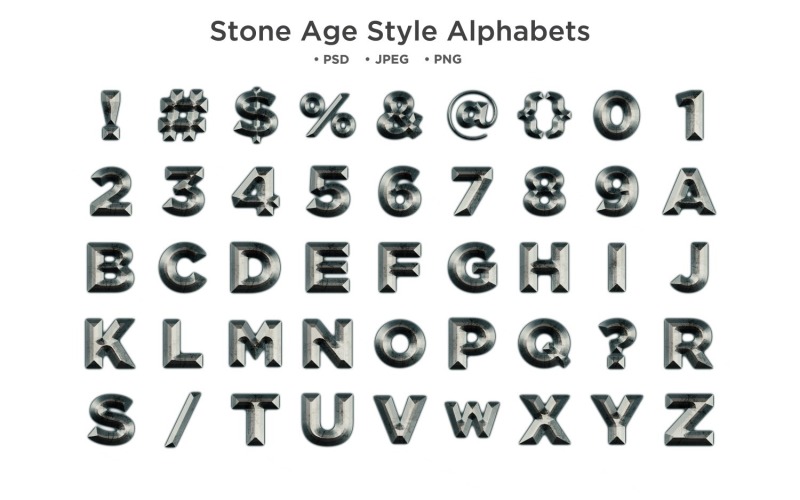 Stenålders stil alfabet, Abc typografi