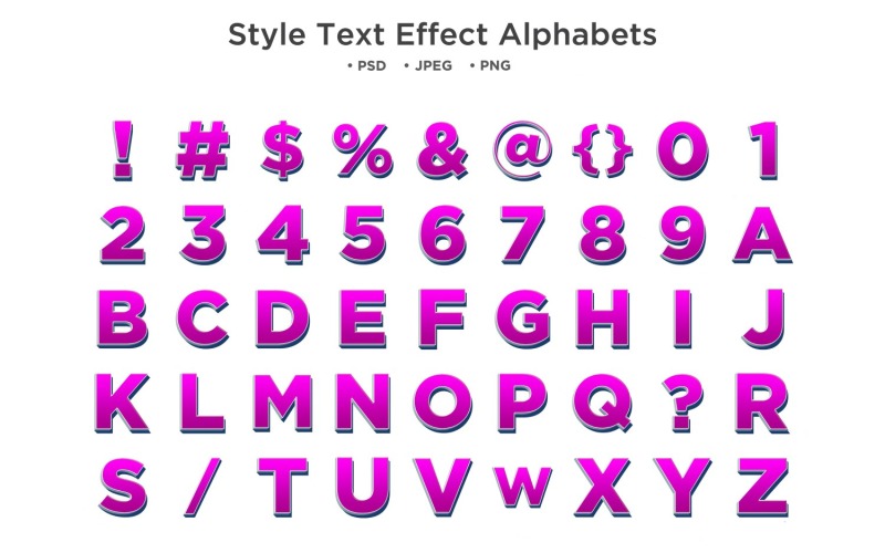 Styl alfabetu z efektem tekstowym, typografia Abc