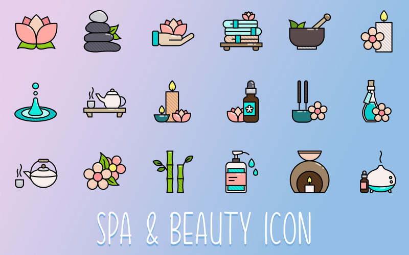 Spa & Beauty Iconset-sjabloon