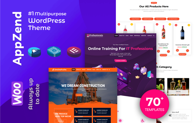 Appzend - Thèmes WordPress professionnels polyvalents gratuits