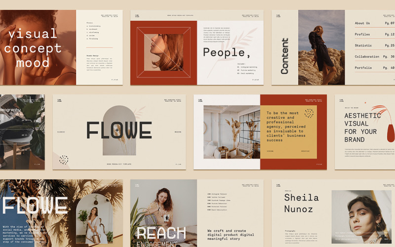 Flowe - Modello PowerPoint Kit multimediale