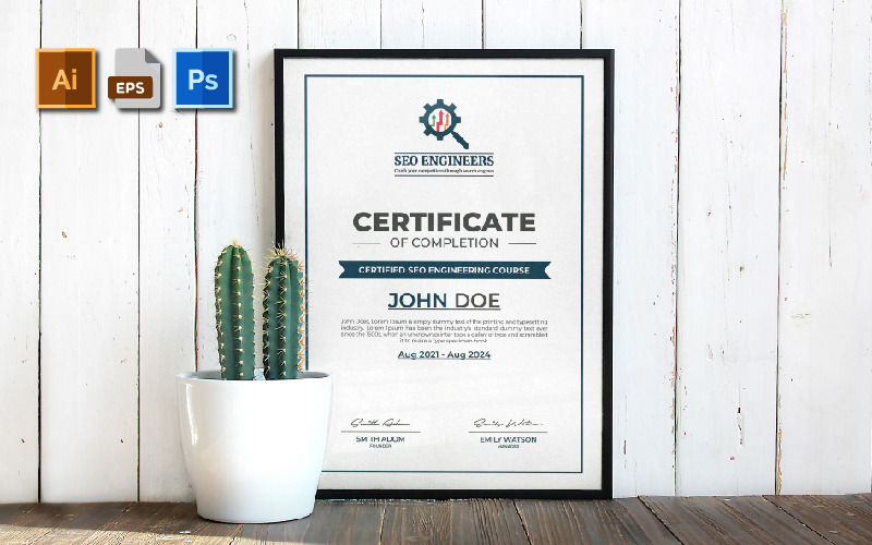 Fully professional Minimalist Corporate & Modern Certificate Template