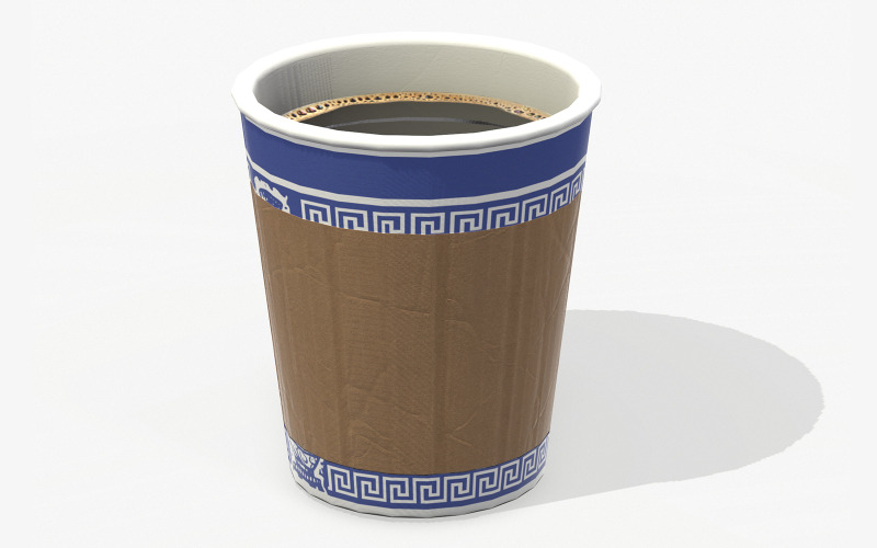 纸咖啡杯低聚 PBR 3d 模型