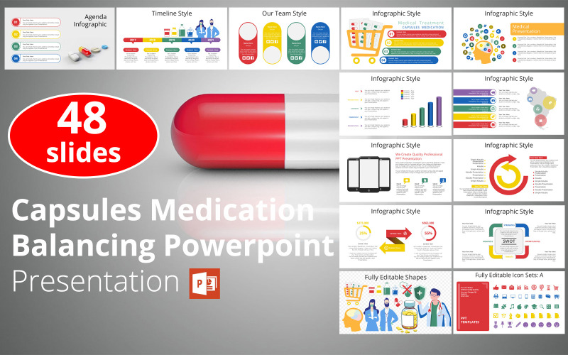 Капсули Лікування балансування презентації PowerPoint