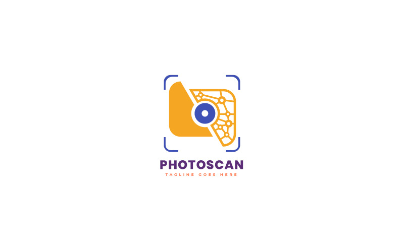 Logo sjabloon voor voedselcamera-app in oranje
