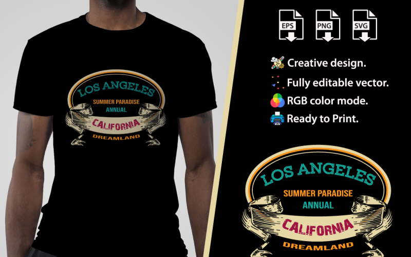 Lose Angales California T-Shirt Design Template