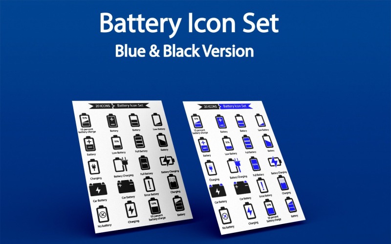 40 Premium batterisymboluppsättning