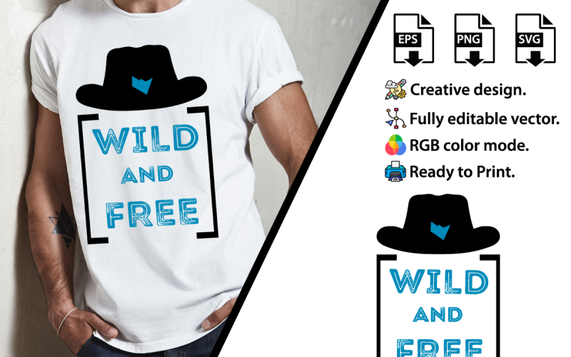 Wild & gratis T-shirt ontwerpsjabloon