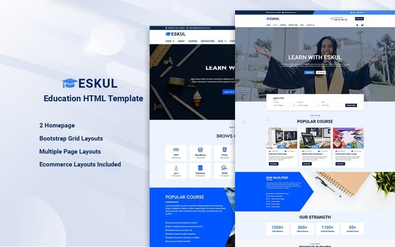 Eskul - Modelo HTML de site educacional responsivo