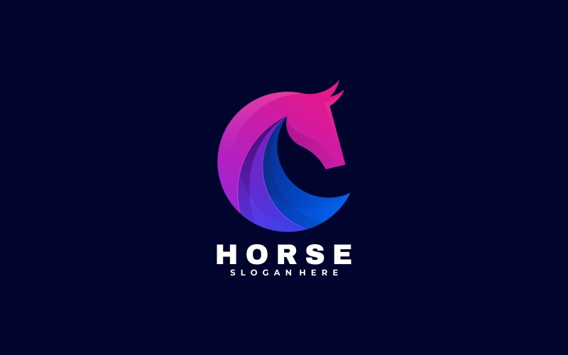 Ló színátmenet színes logó