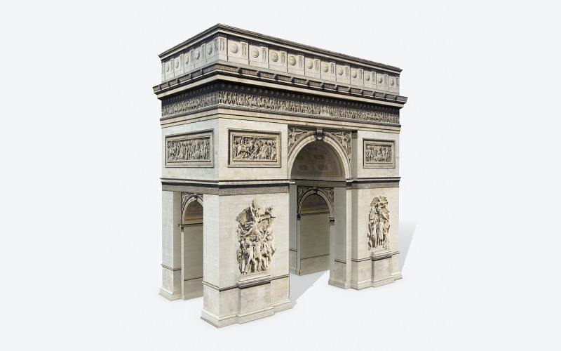 Low Poly Triumphal Arch Modelo Low-poly 3D