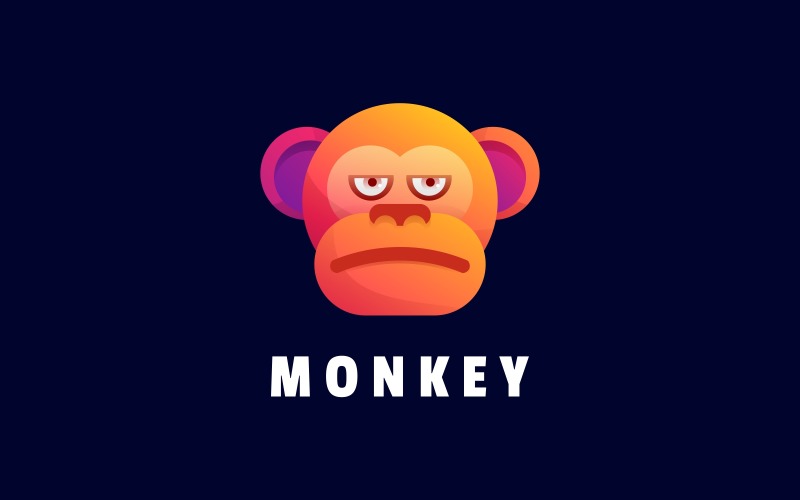Małpa leniwe kolorowe logo