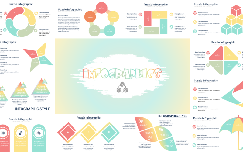 Modèle d'infographie Powerpoint polyvalent, créatif et moderne
