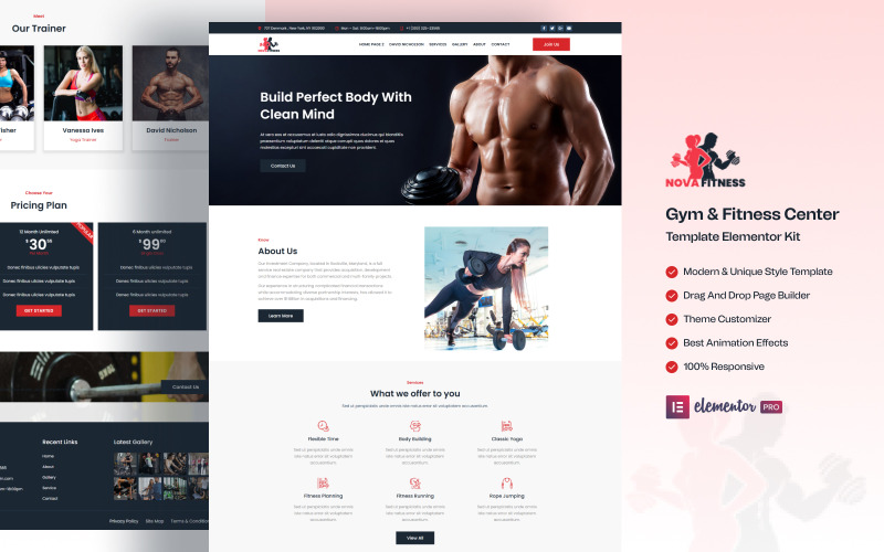 NovaFitness - Фитнес Elementor Kit