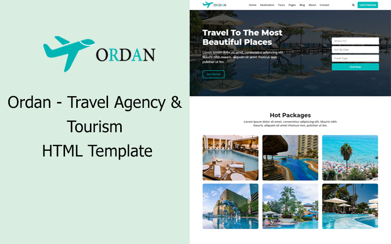 Ordan – Reisebüro & Tourismus HTML-Vorlage