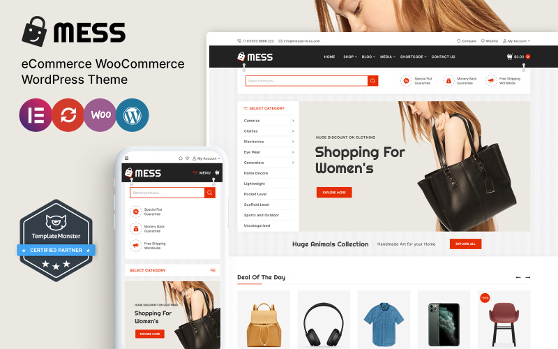 Mess - Сучасна багатоцільова тема WooCommerce