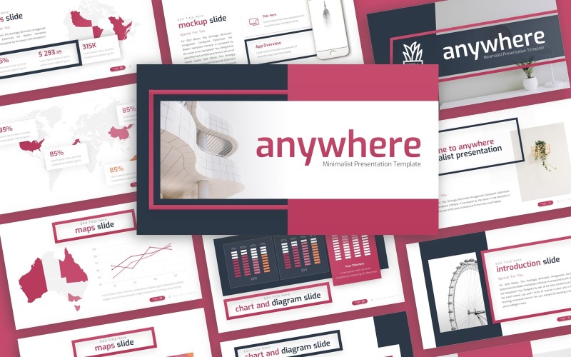 Var som helst - Minimalistisk mångsidig PowerPoint -mall