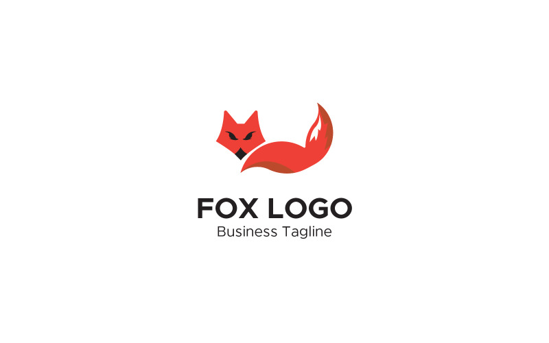 Дизайн логотипа лиса и шаблон