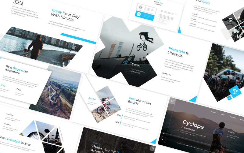 Modello di Google diapositive per biciclette Cyclope
