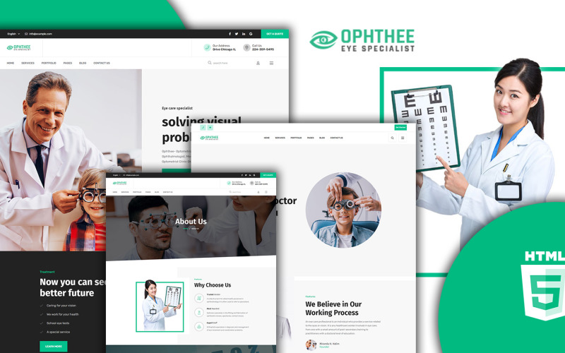 Ophthee - Plantilla de sitio web HTML5 para el cuidado de los ojos