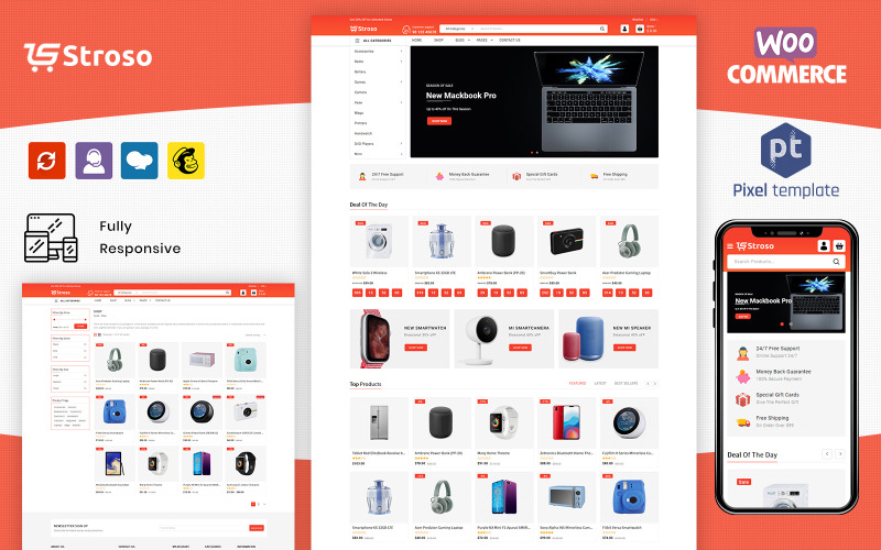 Stroso - Online multifunctioneel winkelen WooCommarce-sjabloon