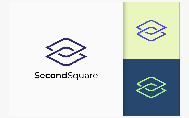Software Techno -logotyp i abstrakt rhombus