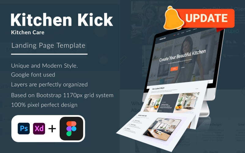 Kitchen Kick - Modern Kitchen UI Template Kit